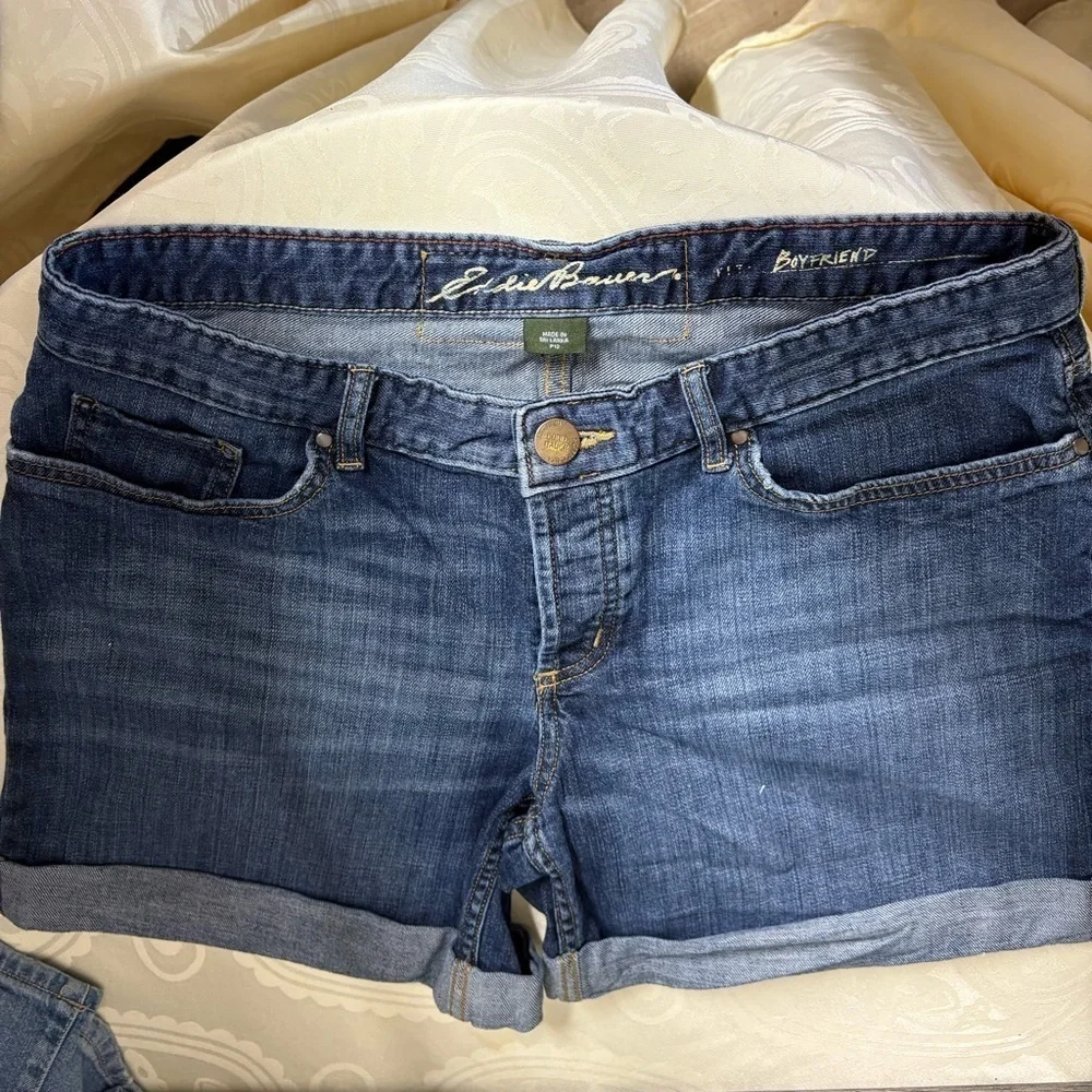 Eddie Bauer Dark Blue boyfriend Denim Shorts